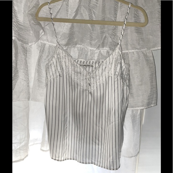 Abercrombie lace trimmed slate pinstripe cami - Picture 3 of 7